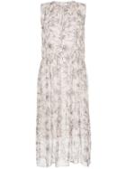 Magali Pascal Floral Flared Midi Dress - Nude & Neutrals