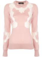 Dolce & Gabbana Chantilly Lace Crewneck Sweater - Pink