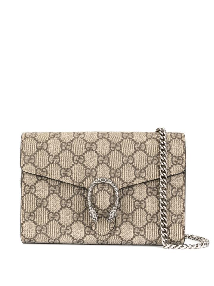 Gucci Dionysus Gg Supreme Chain Wallet - Brown