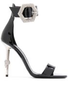 Philipp Plein Crystal Heel Sandals - Black