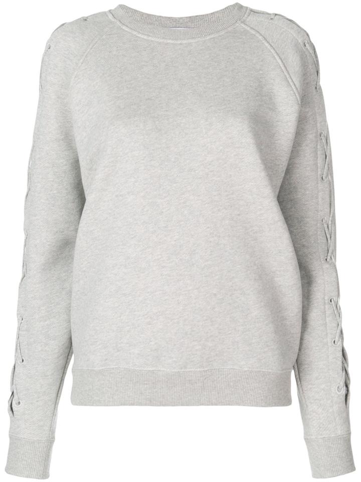 Iro Lace Up Sleeves Top - Grey