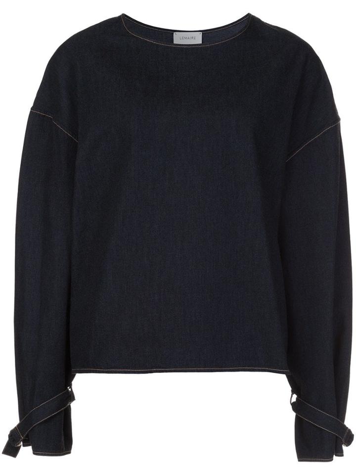 Lemaire Buckled Cuff Denim Top - Blue