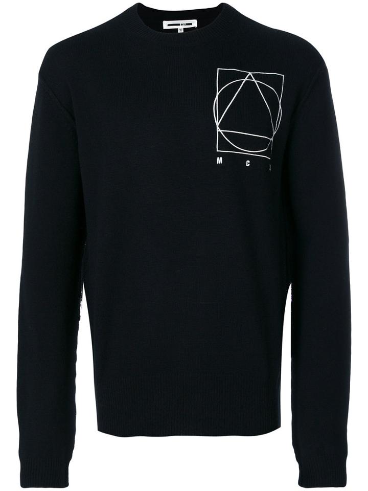 Mcq Alexander Mcqueen - Glyph Embroidered Icon Pullover - Men - Cashmere/wool - M, Black, Cashmere/wool