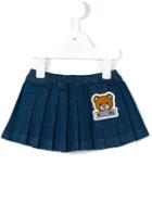 Moschino Kids Pleated Denim Skirt, Infant Girl's, Size: 6-9 Mth, Blue