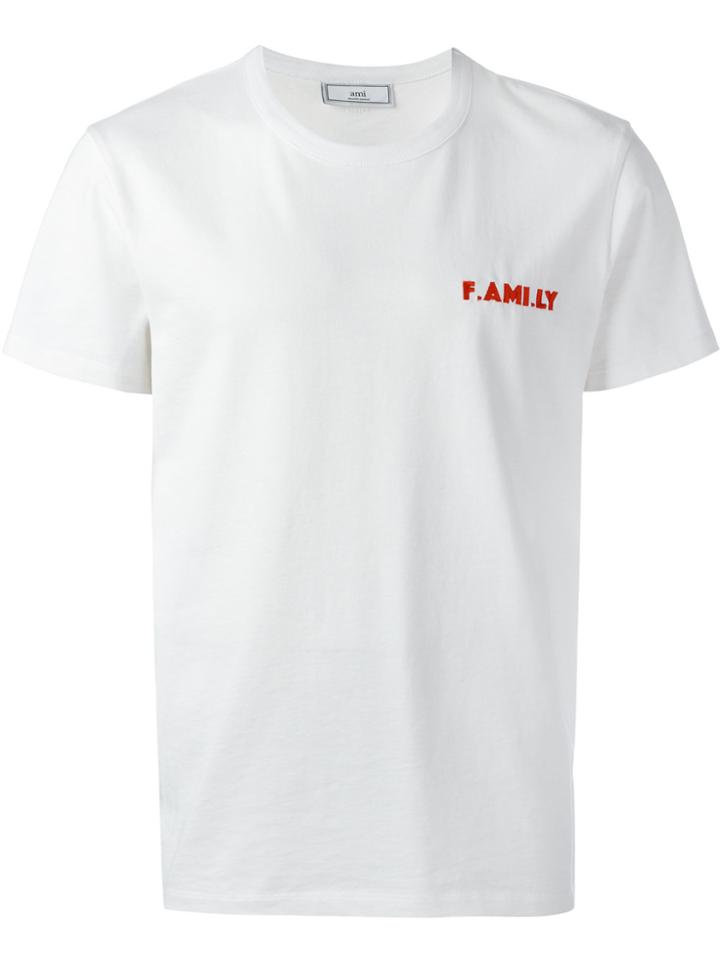 Ami Alexandre Mattiussi Family Embroidery T-shirt - White