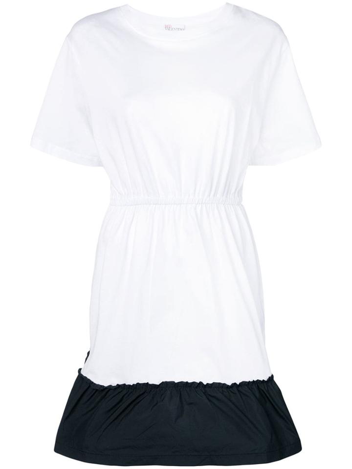 Red Valentino Two-tone T-shirt Dress - White