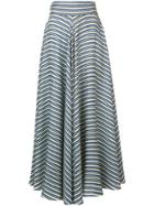 Dvf Diane Von Furstenberg High Waisted Striped Skirt - Green