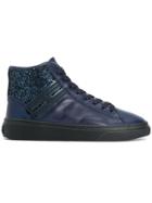 Hogan Glitter Detail Hi-top Sneakers - Blue