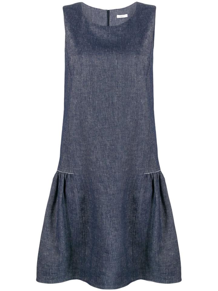 Peserico Gathered Stripe Dress - Blue