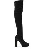 Casadei Textured Knee-length Boots - Black