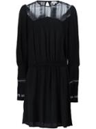 Talitha Sheer Panel Dress, Women's, Size: Medium, Black, Silk