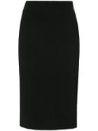 Tom Ford Leather Trim Pencil Skirt - Black