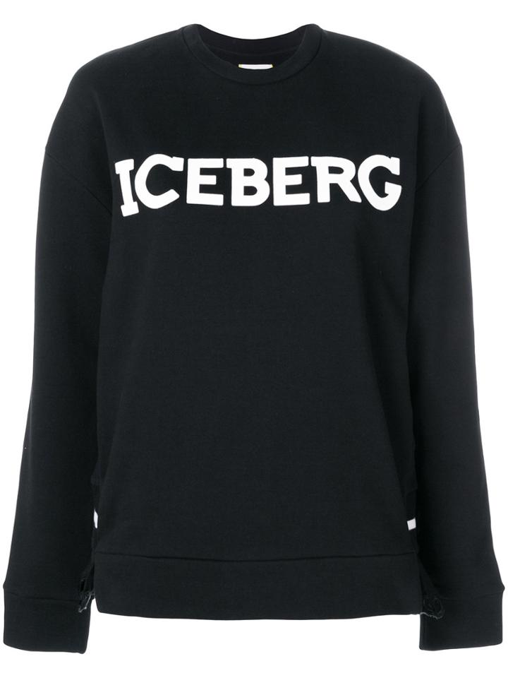 Iceberg Logo Print Sweatshirt - Black