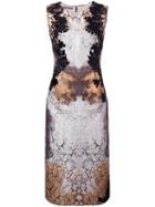 Alberta Ferretti Lace Overlay Dress, Women's, Size: 42, Grey, Silk/cotton/polyamide/other Fibers