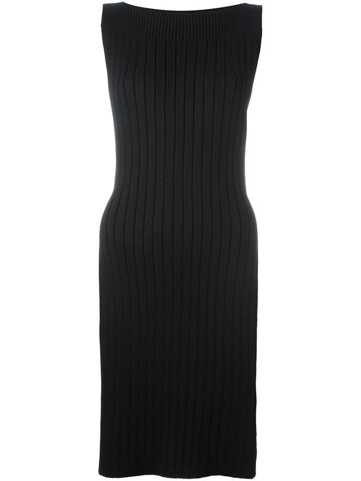 Mm6 Maison Margiela Long Knit Vest, Women's, Black, Acrylic/wool