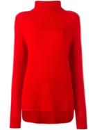 Chinti And Parker Shirt Hem Sweater, Women's, Size: Xs, Red, Cashmere