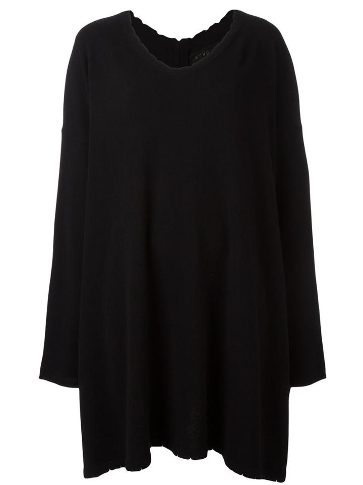 Rundholz V Neck Oversized Jumper, Women's, Black, Cashmere/merino