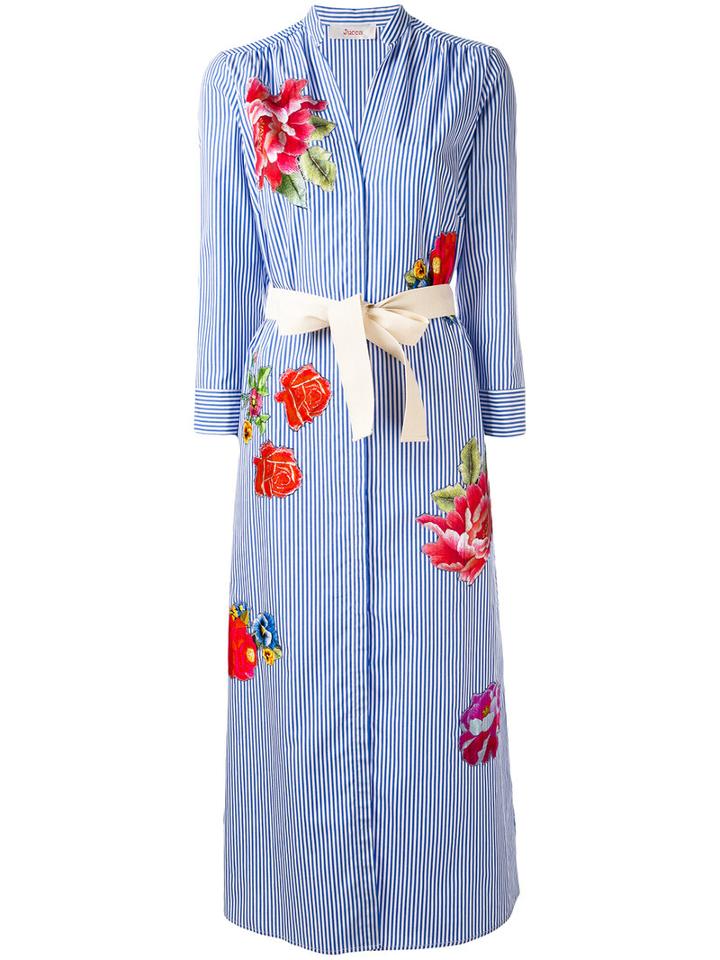 Jucca - Striped Shirt Dress - Women - Cotton - 42, Blue, Cotton