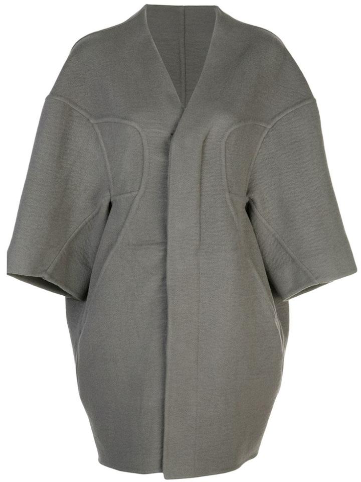 Rick Owens Collarless Oversized Coat - Grey