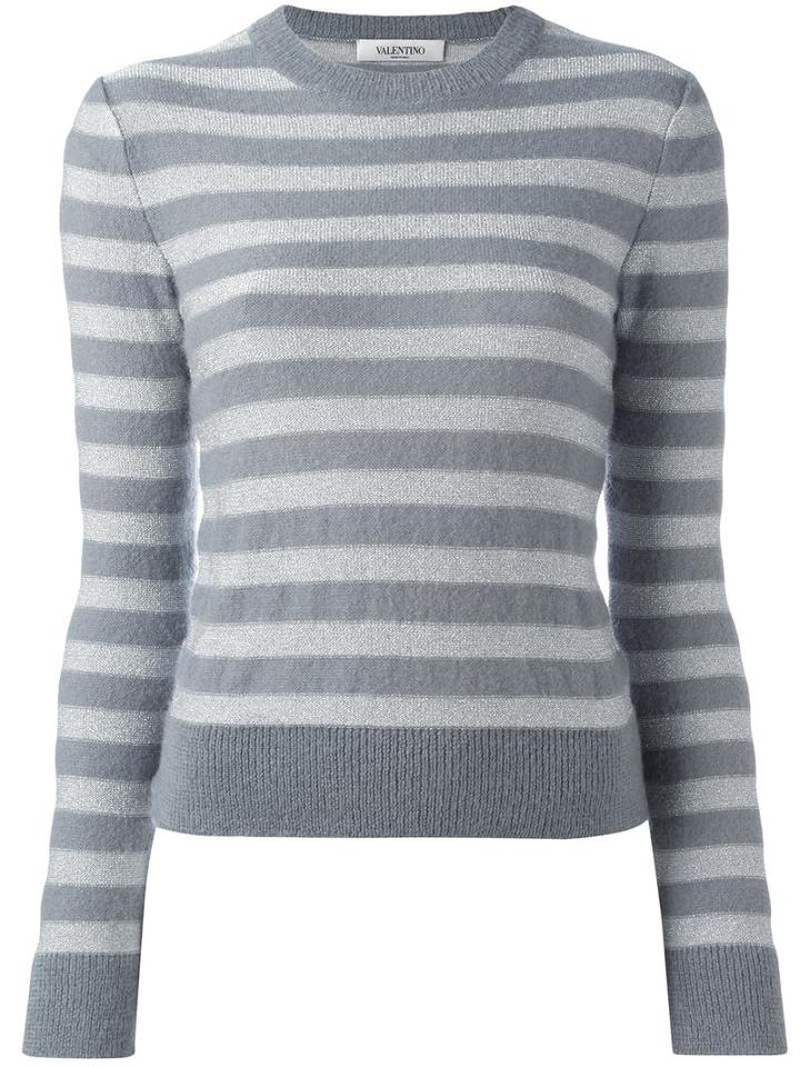 Valentino Striped Jumper, Women's, Size: Medium, Grey, Mohair/wool/polyester/viscose