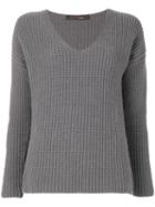 Incentive! Cashmere - V-neck Jumper - Women - Cashmere - M, Grey, Cashmere