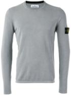 Stone Island Jumper With Iconic Sleeve Branding, Men's, Size: Medium, Grey, Cotton