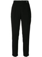 Elisabetta Franchi Logo Plaque Trousers - Black