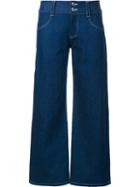 Sandy Liang Wide Leg Cropped Jeans, Women's, Size: 38, Blue, Cotton