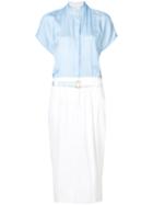 Michel Klein - Contrast Shirt Dress - Women - Cotton - 40, White, Cotton