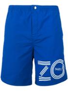 Kenzo Logo Print Swim Shorts - Blue