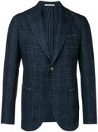 Eleventy Checked Tailored Blazer - Blue