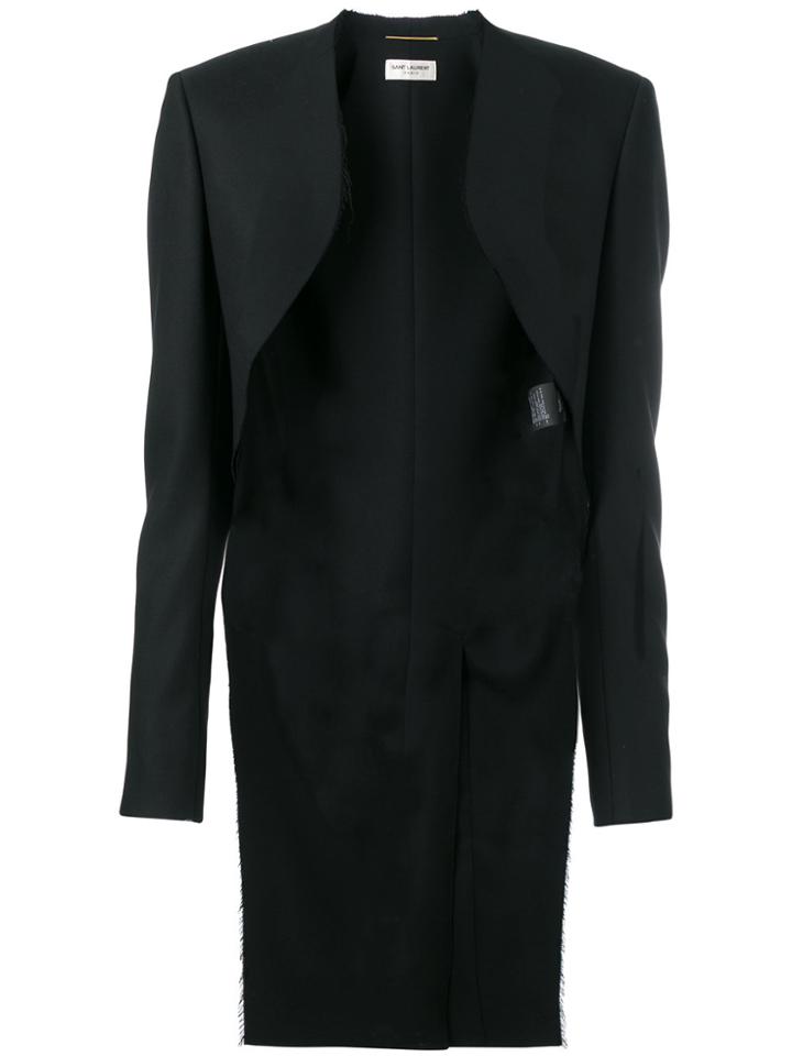 Saint Laurent Raw Edged Tailcoat Jacket - Black