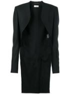 Saint Laurent Raw Edged Tailcoat Jacket - Black