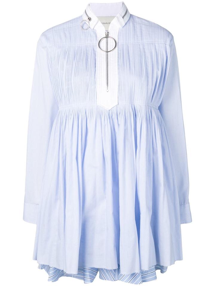 Cédric Charlier Babydoll Short Dress - Blue