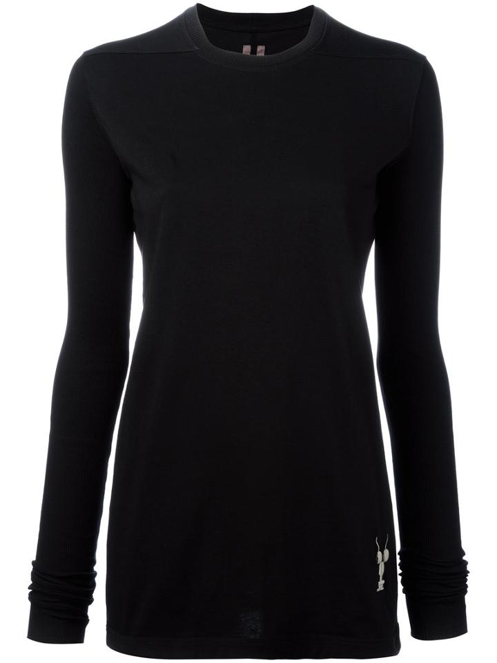 Rick Owens Drkshdw Crew Neck T-shirt, Women's, Size: Large, Black, Cotton