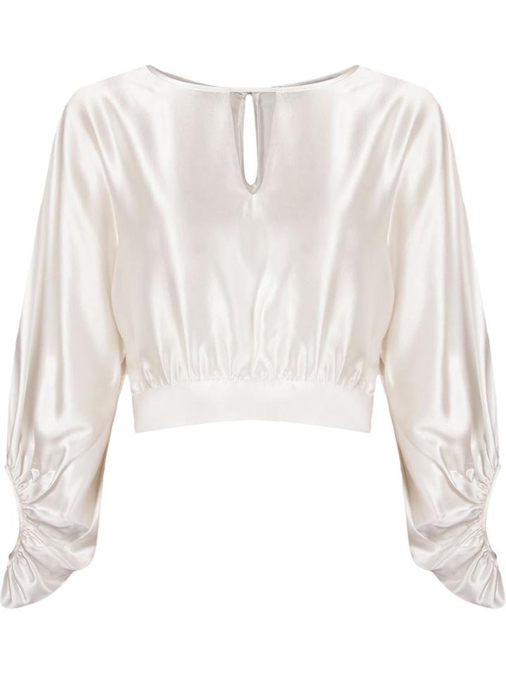 Martha Medeiros Billowing Sleeves Crop Blouse