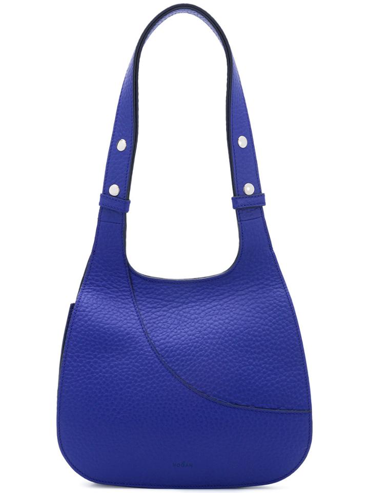 Hogan Pebbled Shoulder Bag - Blue