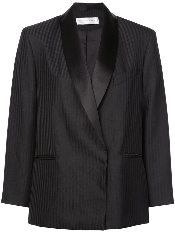 Victoria Victoria Beckham Boxy Striped Blazer - Black