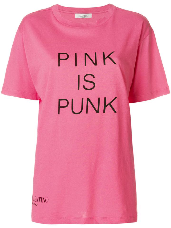 Valentino Pink Is Punk Print T-shirt - Pink & Purple