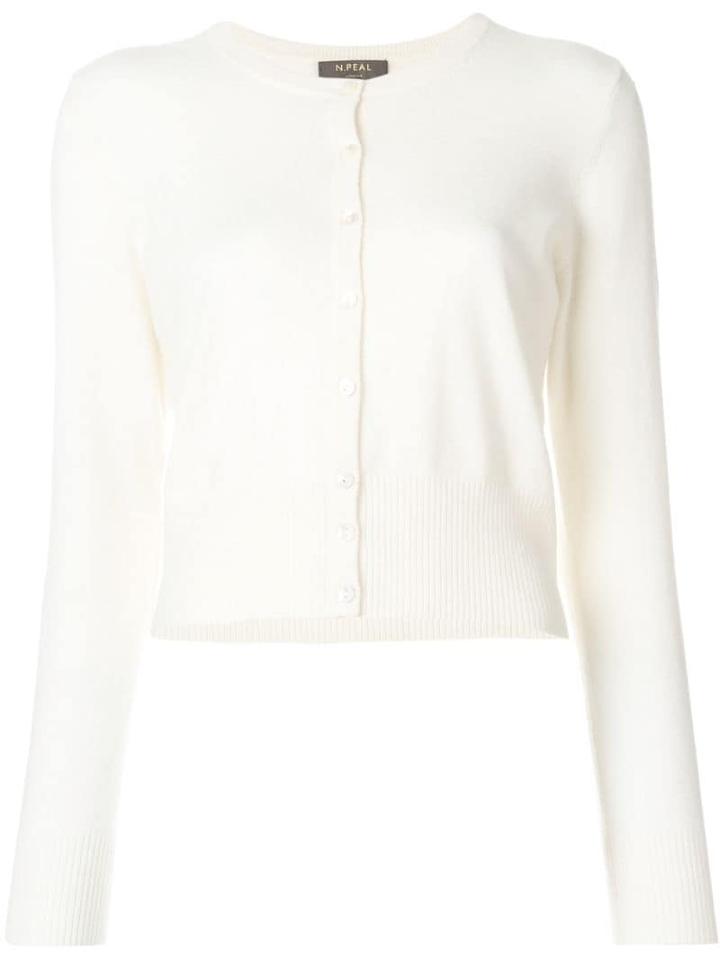 N.peal Cashmere Round Neck Cardigan - Neutrals