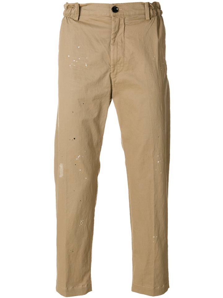 Diesel Distressed Cropped Trousers - Nude & Neutrals
