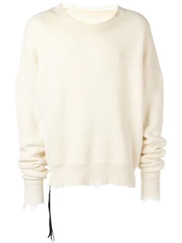 Unravel Project Frayed Cashmere Jumper - White