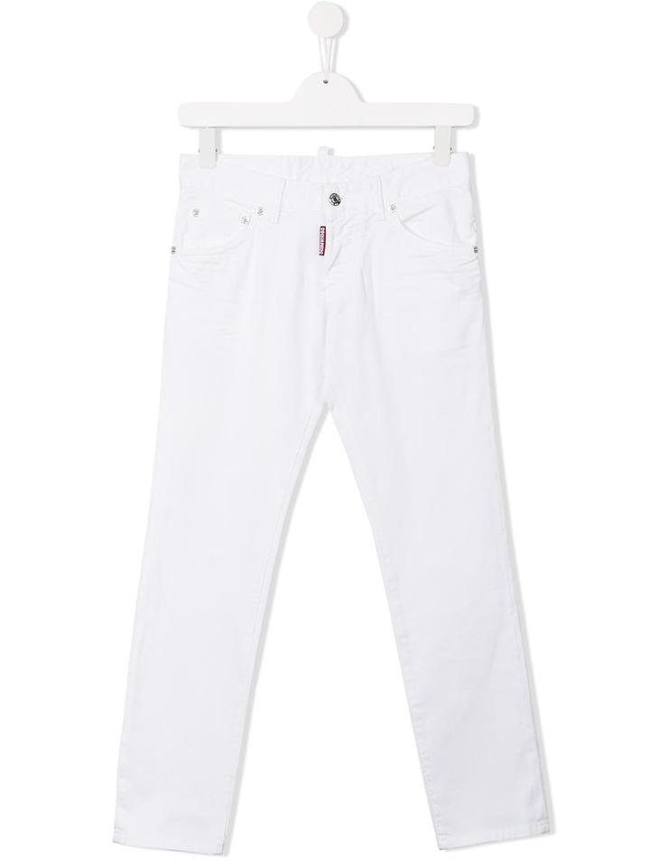 Dsquared2 Kids Slim Fit Jeans, Toddler Boy's, Size: 4 Yrs, White