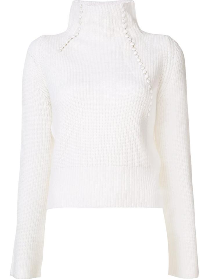 Derek Lam 10 Crosby High Neck Jumper, Women's, Size: Large, White, Cashmere