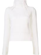 Derek Lam 10 Crosby High Neck Jumper, Women's, Size: Large, White, Cashmere