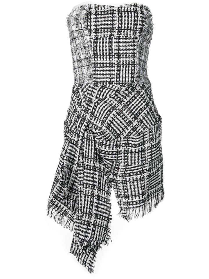 Faith Connexion Strapless Tweed Dress - Black