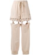 Puma - Two-part Trousers - Women - Cotton/polyester/spandex/elastane - M, Nude/neutrals, Cotton/polyester/spandex/elastane