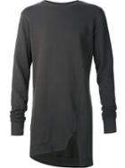 Thom Krom Asymmetric Hem Fine Sweatshirt, Men's, Size: Xxl, Grey, Cotton