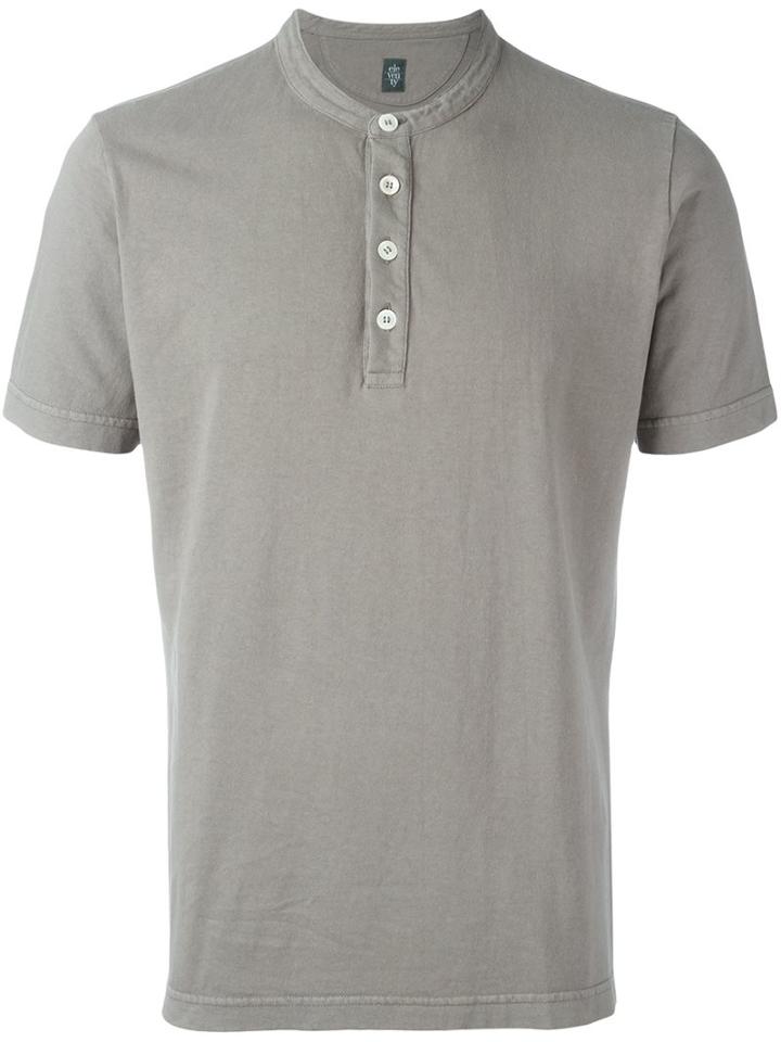 Eleventy Henley T-shirt, Men's, Size: Medium, Grey, Cotton