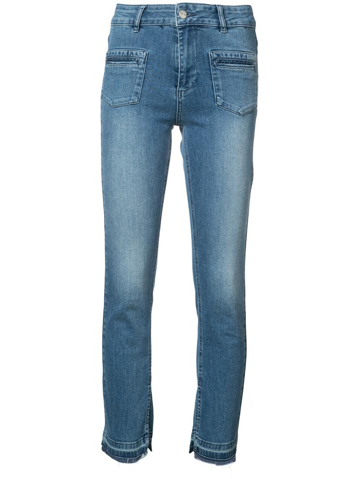 Anine Bing - Split Hem Jeans - Women - Cotton/elastodiene - 31, Blue, Cotton/elastodiene